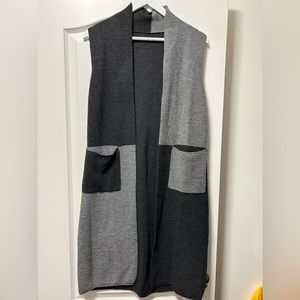 Color Block Gray Duster Vest